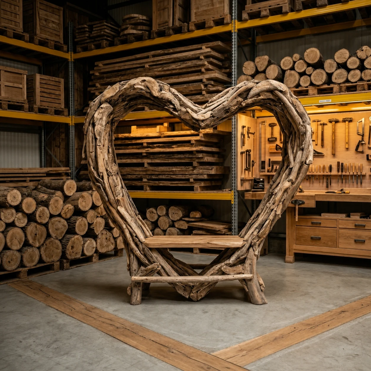 Hartenbank van massief gerecycled teakhout - World of Brosi