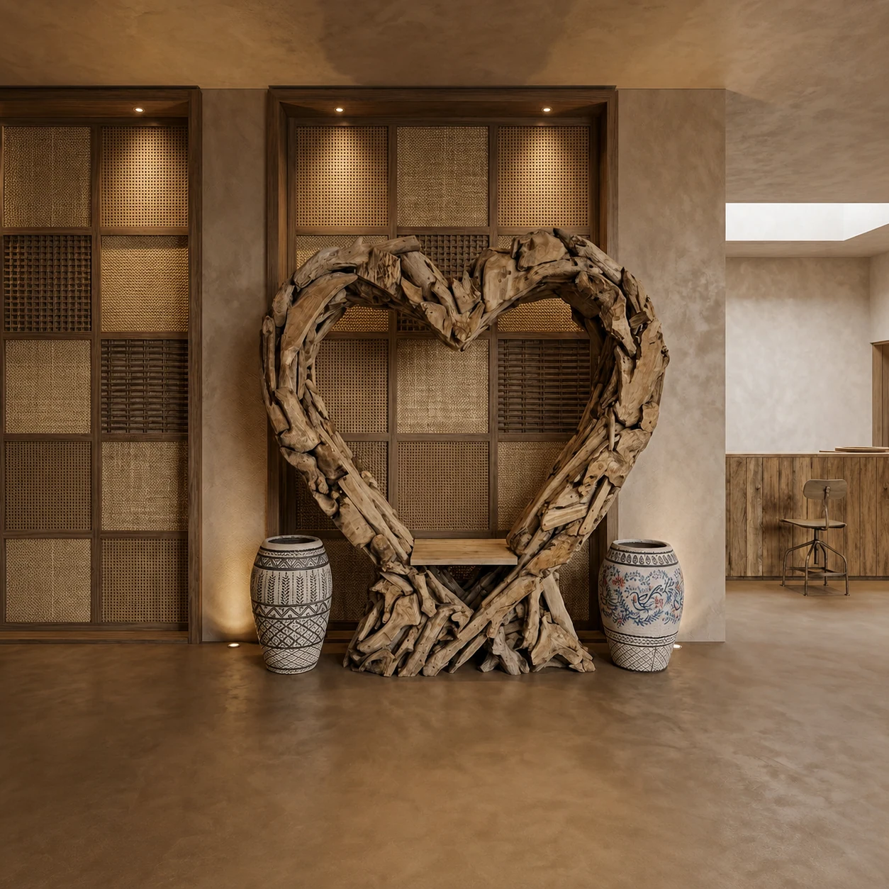 Herzbank aus massivem Recycling-Teakholz - World of Brosi