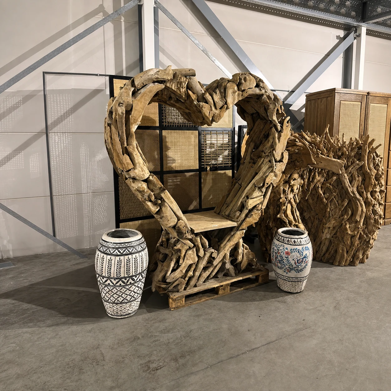 Herzbank aus massivem Recycling-Teakholz (Massiv recycelt Teakholz, Natur) - World of Brosi