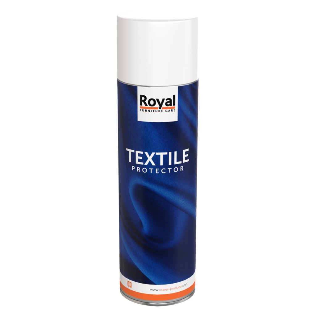 Eine weiße Sprühdose von Oranje Furniture Care Textile Protector auf weißem Hintergrund