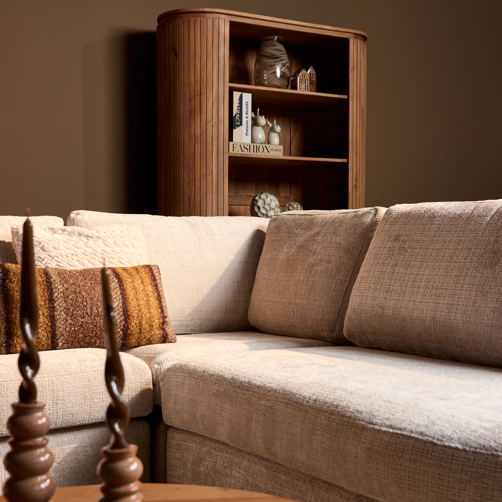 MySofa Alma U-Sofa (Stoff, Beige)
