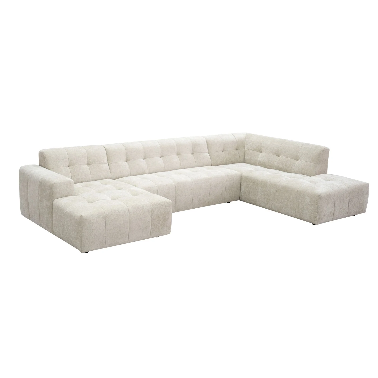 MySofa Ruby U-Bank Beige Lounge L + 2,5 + Ottomane R