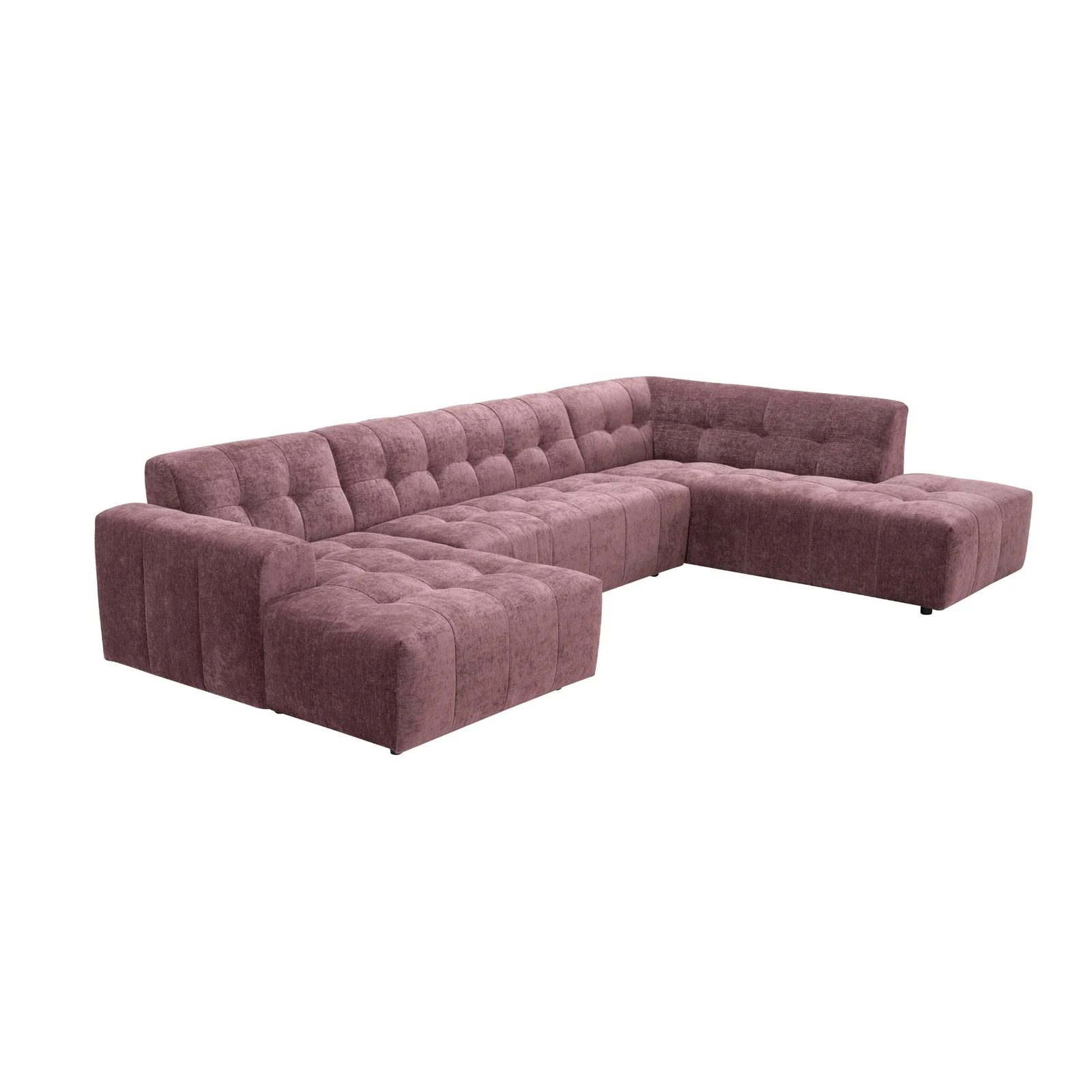 MySofa Ruby U-Bank Violett Lounge L + 2,5 + Ottomane R