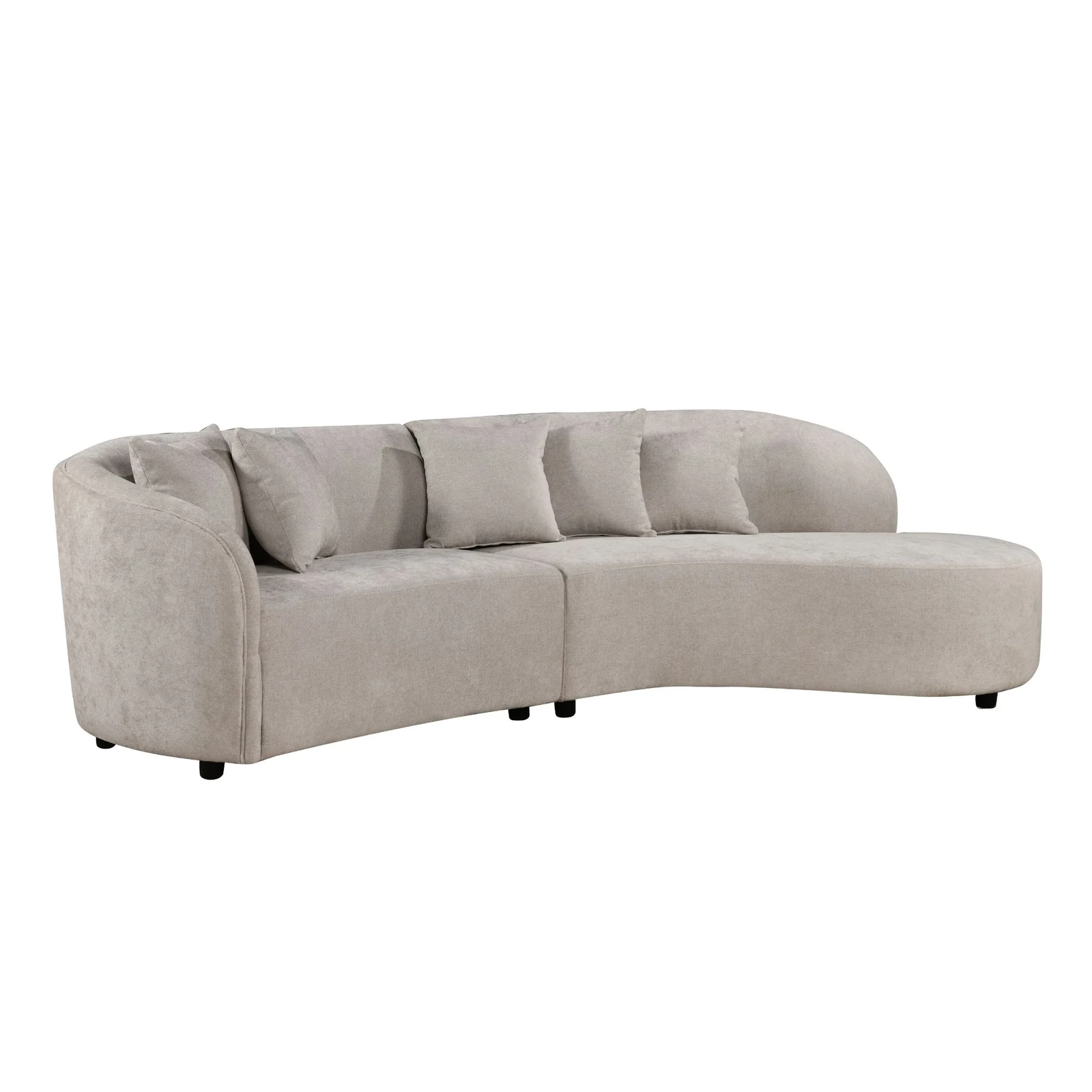 MySofa Novi Ecksofa Hellgrau 3-Sitzer + Lounge R