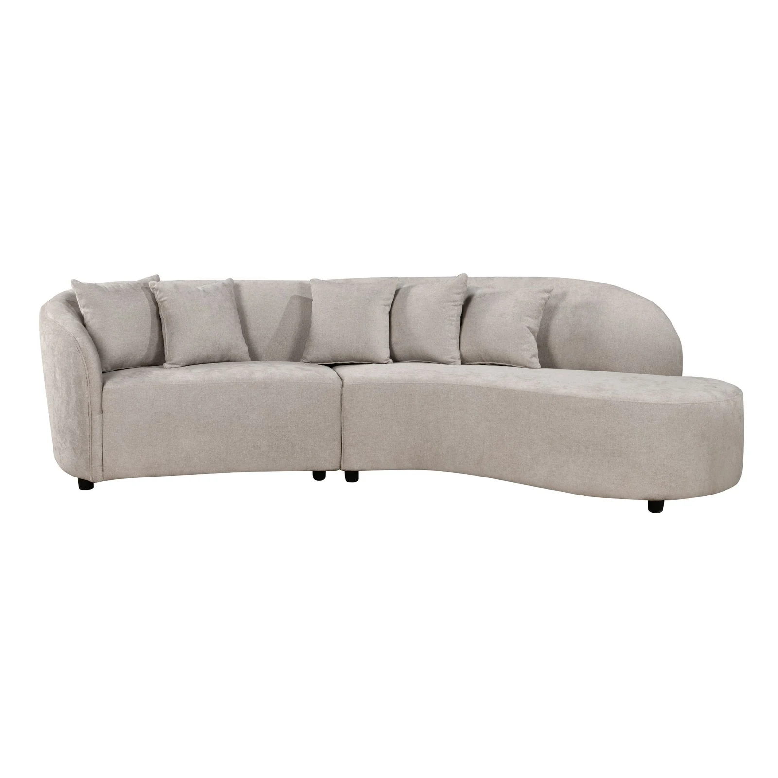 MySofa Novi Ecksofa Hellgrau 3-Sitzer + Lounge R