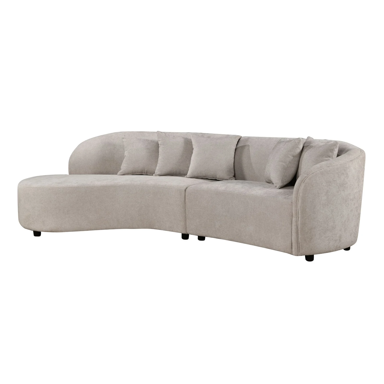 MySofa Novi Ecksofa Hellgrau Lounge L + 3-Sitzer