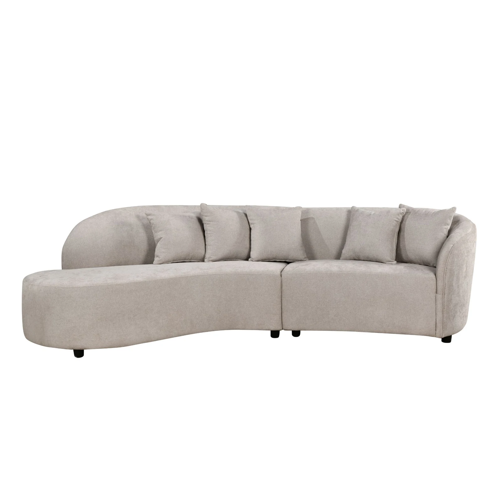MySofa Novi Ecksofa Hellgrau Lounge L + 3-Sitzer