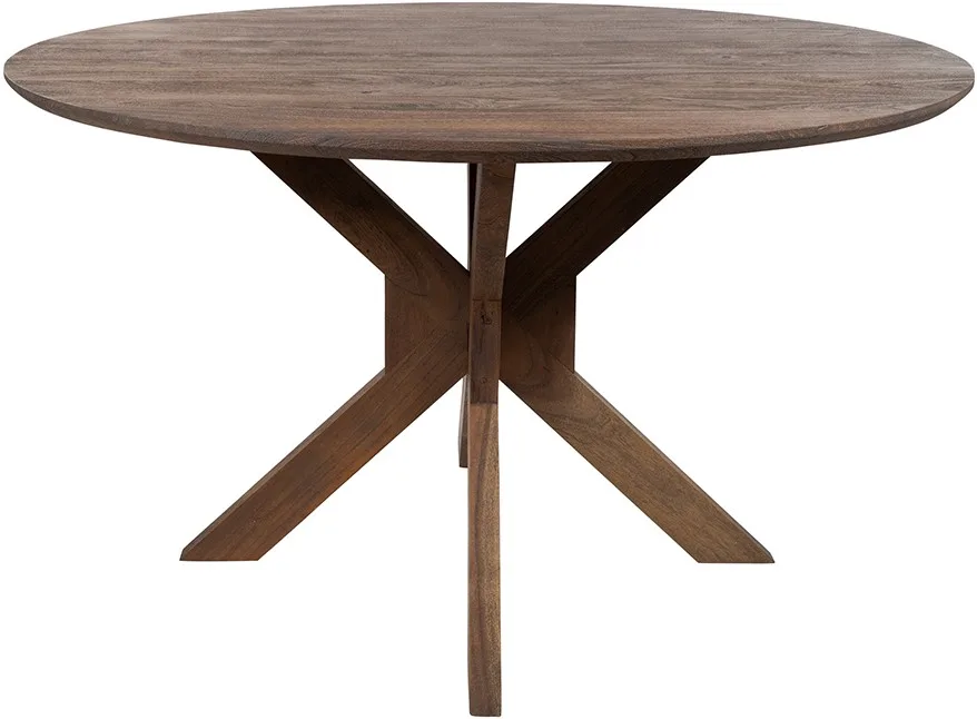 Dining Table Ø130, Acacia Marron Brown - MySons