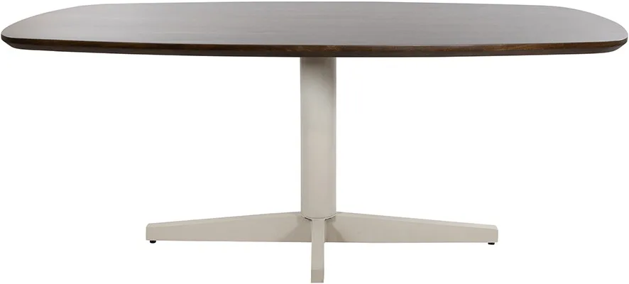 Esstisch Libra 160 cm, dänisch oval, Fuss beige (Brown Walnut) - MySons