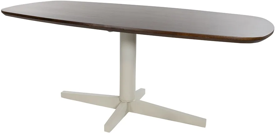 Esstisch Libra 190 cm, dänisch oval, Fuss beige (Brown Walnut) - MySons