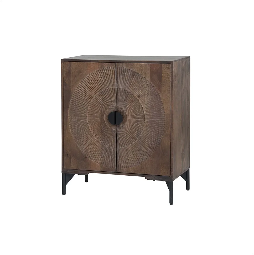 Schrank Nippon 2-türig, niedrig (Mango, Brown Walnut) - MySons