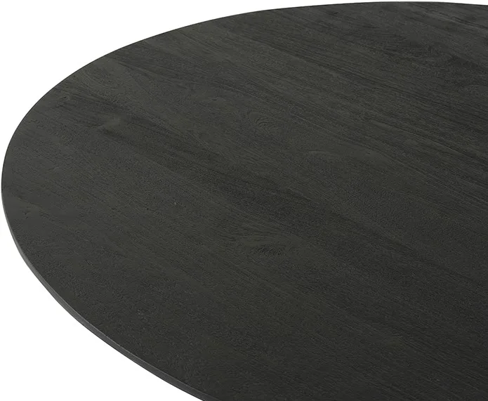 Eetkamertafel Tokio Ø120 cm, acacia zwart - MySons