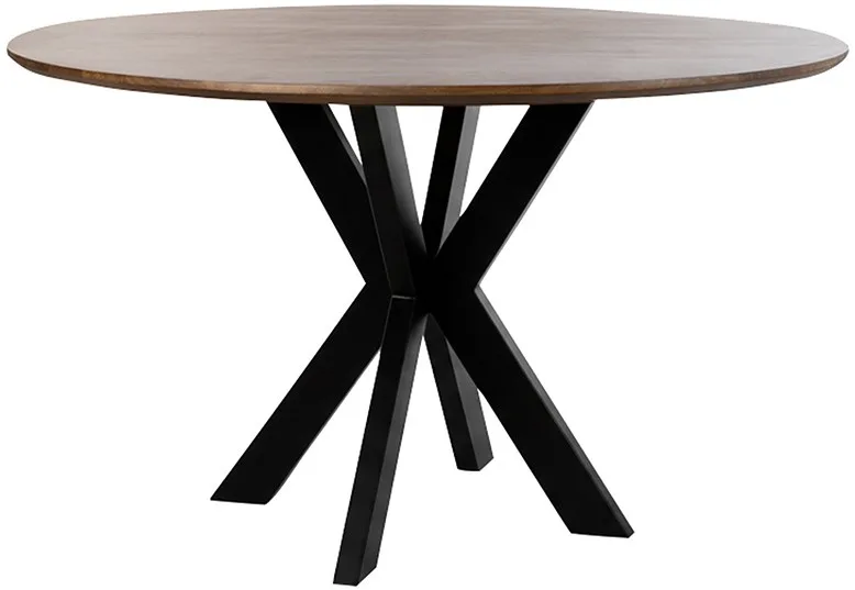 Eetkamertafel Tokio Ø120 cm, mango walnootbruin - MySons