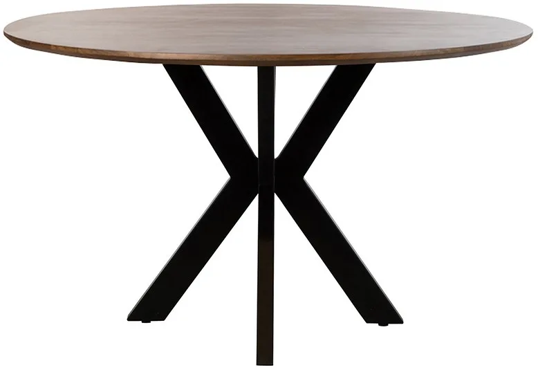Eetkamertafel Tokio Ø130 cm, mango walnootbruin - MySons