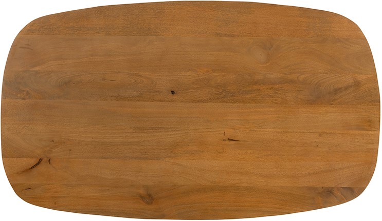 Draufsicht des Couchtisch Dänisch oval 120, Mango Smooth Natural mit natürlicher Holzmaserung - MySons