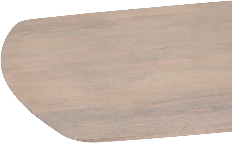 Nahaufnahme der ashblonden Tischplatte des Esstisch Dänisch oval 160, Mango Ashblond - MySons