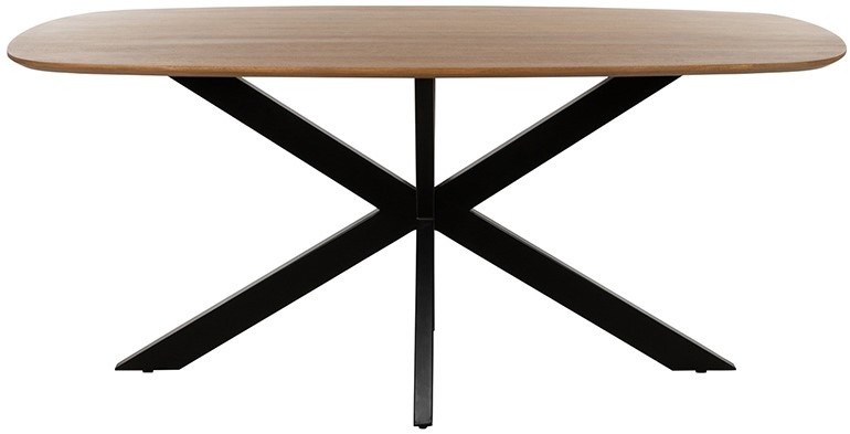 Esstisch Dänisch oval 160, Mango Smooth Natural auf weißem Hintergrund, frontal aufgenommen - MySons