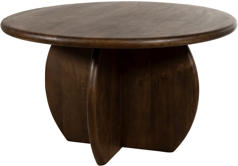 Esstisch Ø130, Mango Brown Walnut, Belly Table Collection auf weißem Hintergrund - MySons
