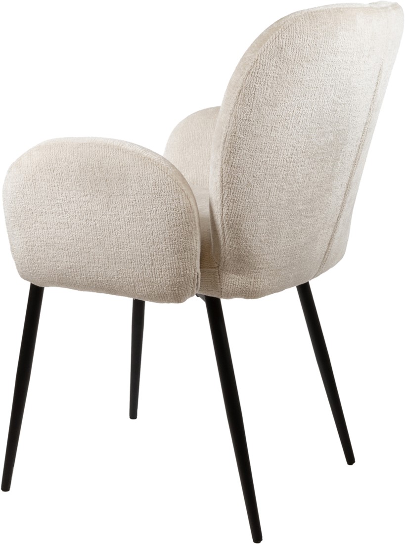 Bobby Esszimmerstuhl Perfect Harmony Ivory 02, schräg von hinten auf weißem Hintergrund fotografiert - MySons