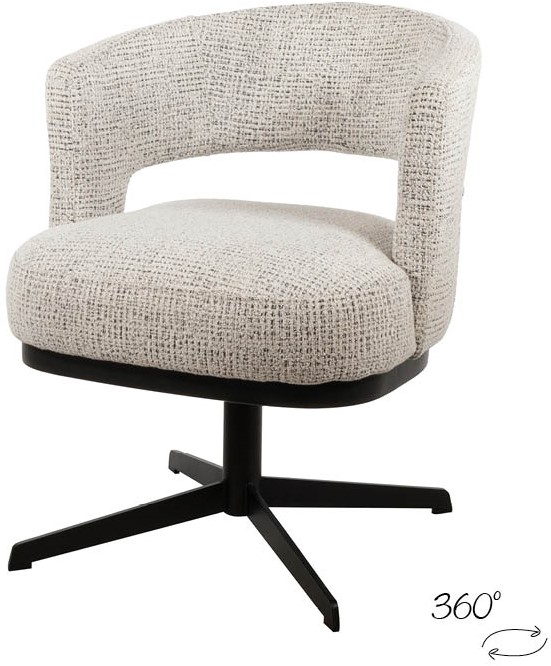 Bruce Dining Chair 360 Swivel Base Coco Salt 'n Pepper 80 - MySons
