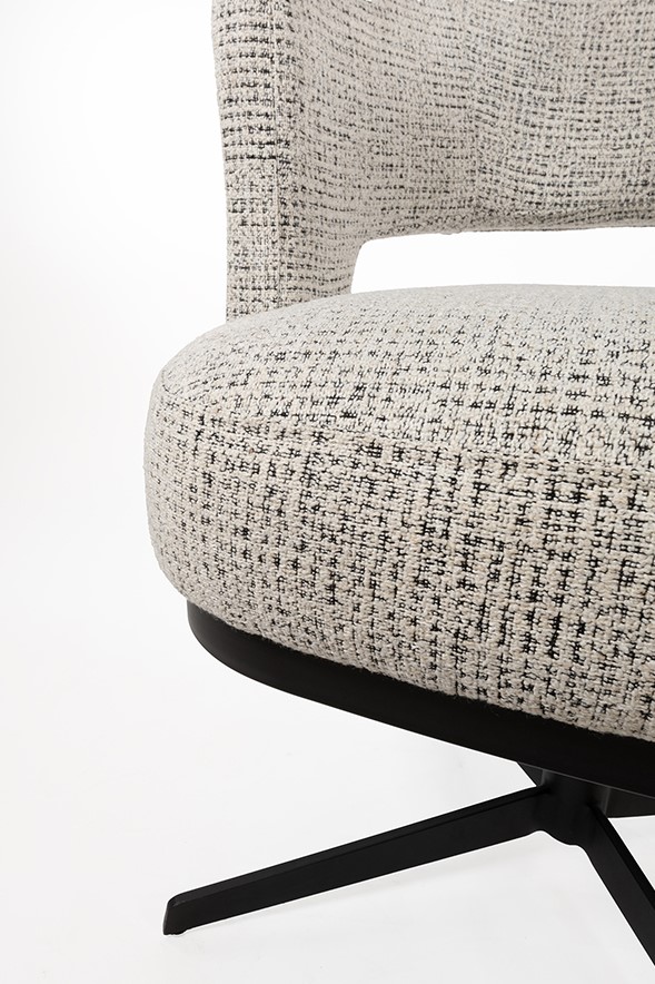 Bruce Dining Chair 360 Swivel Base Coco Salt 'n Pepper 80 - MySons