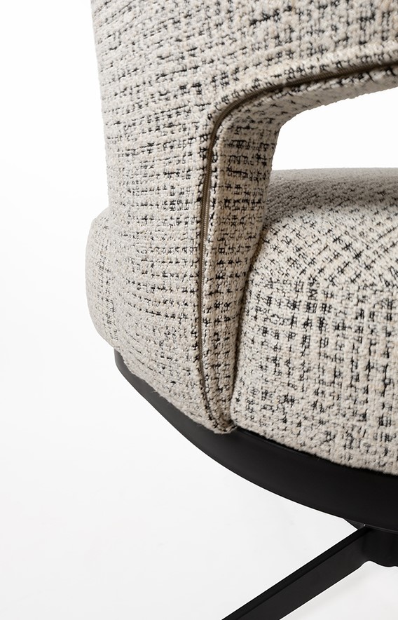 Bruce Dining Chair 360 Swivel Base Coco Salt 'n Pepper 80 - MySons