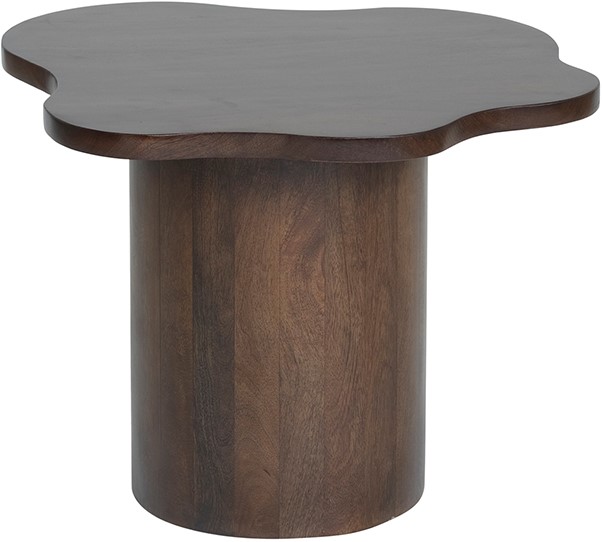 Fiore Beistelltisch 65, Mango Mango Brown Walnut auf weißem Hintergrund, mit der unregelmäßigen Form der Tischplatte - MySons