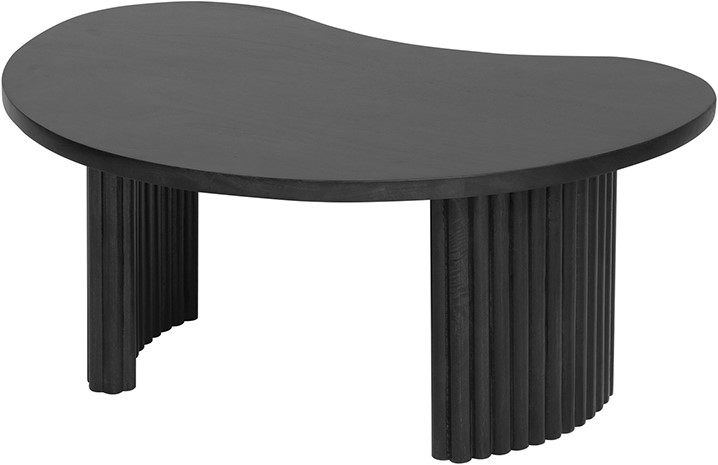 Firenze Couchtisch 85, Bohnenform, Black, von oben auf weißem Hintergrund fotografiert - MySons