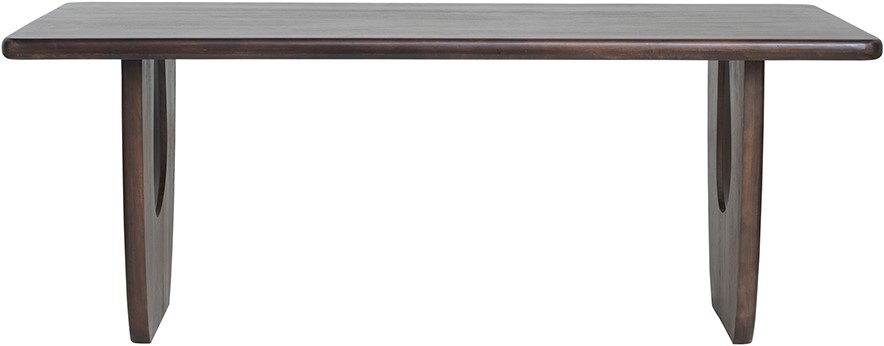 Esstisch 180, Mango Brown Walnut auf weißem Hintergrund, frontal fotografiert - MySons