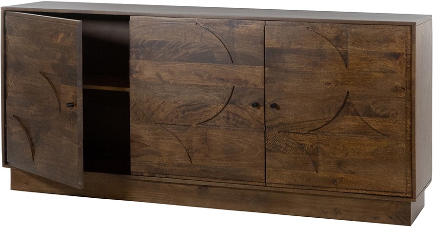Sideboard 180 with 3 doors, Mango Brown Walnut - MySons