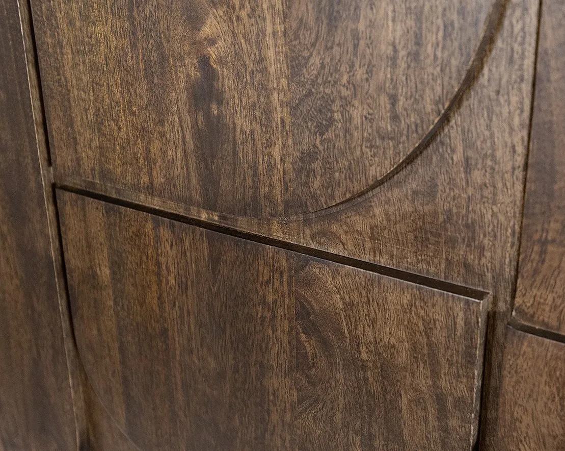Sideboard 180 with 3 doors, Mango Brown Walnut - MySons