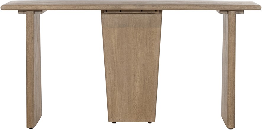 Lagos Wandtisch 160, Acacia Weathered Wood auf weißem Hintergrund, Vorderansicht - MySons