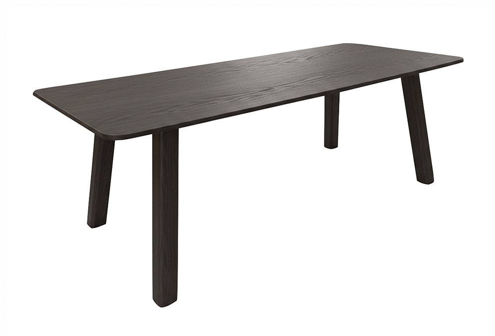 Eetkamertafel Salo 180 cm, langwerpig met ronde hoeken, eiken donkerbruin - MySons