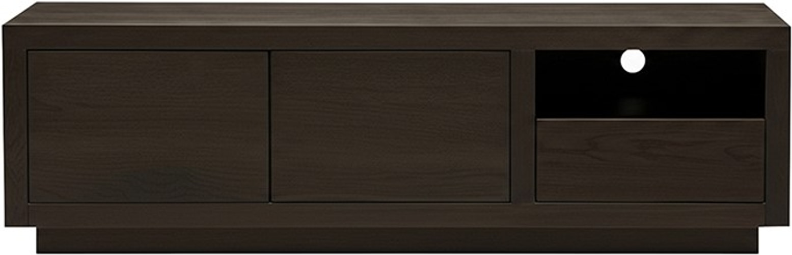 TV dressoir Tampere 150 cm met 2 deuren, 1 lade en 1 open vak, eiken donkerbruin - MySons