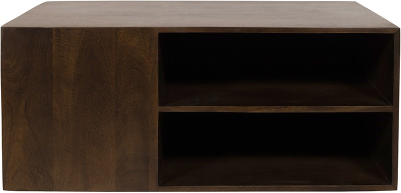 Storal Couchtisch, Mango Brown Walnut, von vorne auf weißem Hintergrund fotografiert - MySons