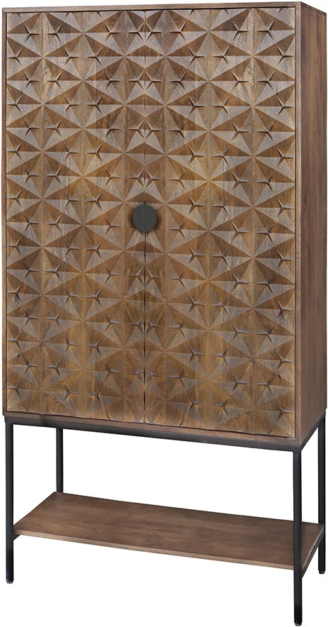 Trinity Cabinet 2-door with lower shelf, Mango Brown Walnut - MySons
