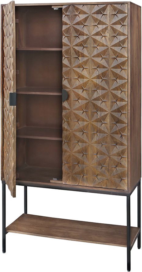 Trinity Cabinet 2-door with lower shelf, Mango Brown Walnut - MySons