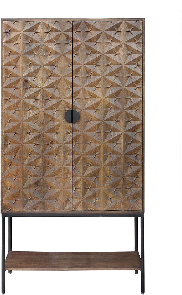 Trinity Cabinet 2-door with lower shelf, Mango Brown Walnut - MySons