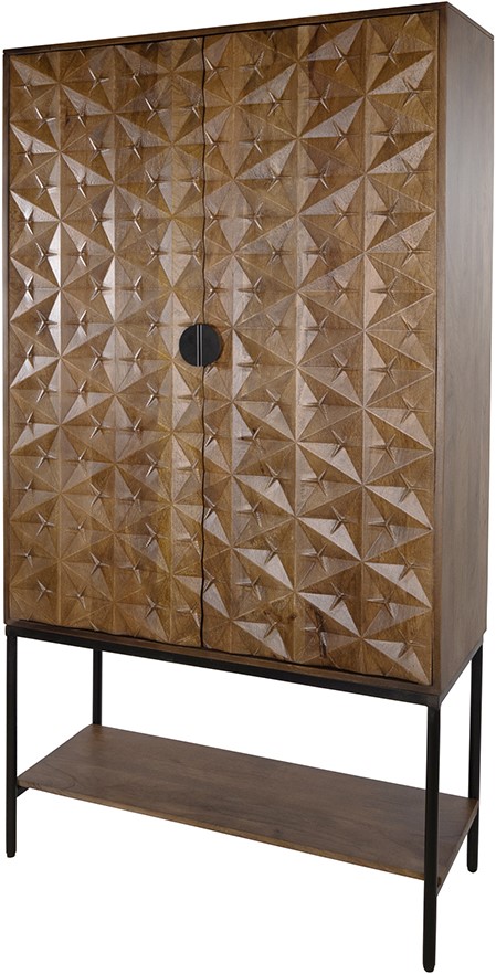 Trinity Cabinet 2-door with lower shelf, Mango Brown Walnut - MySons