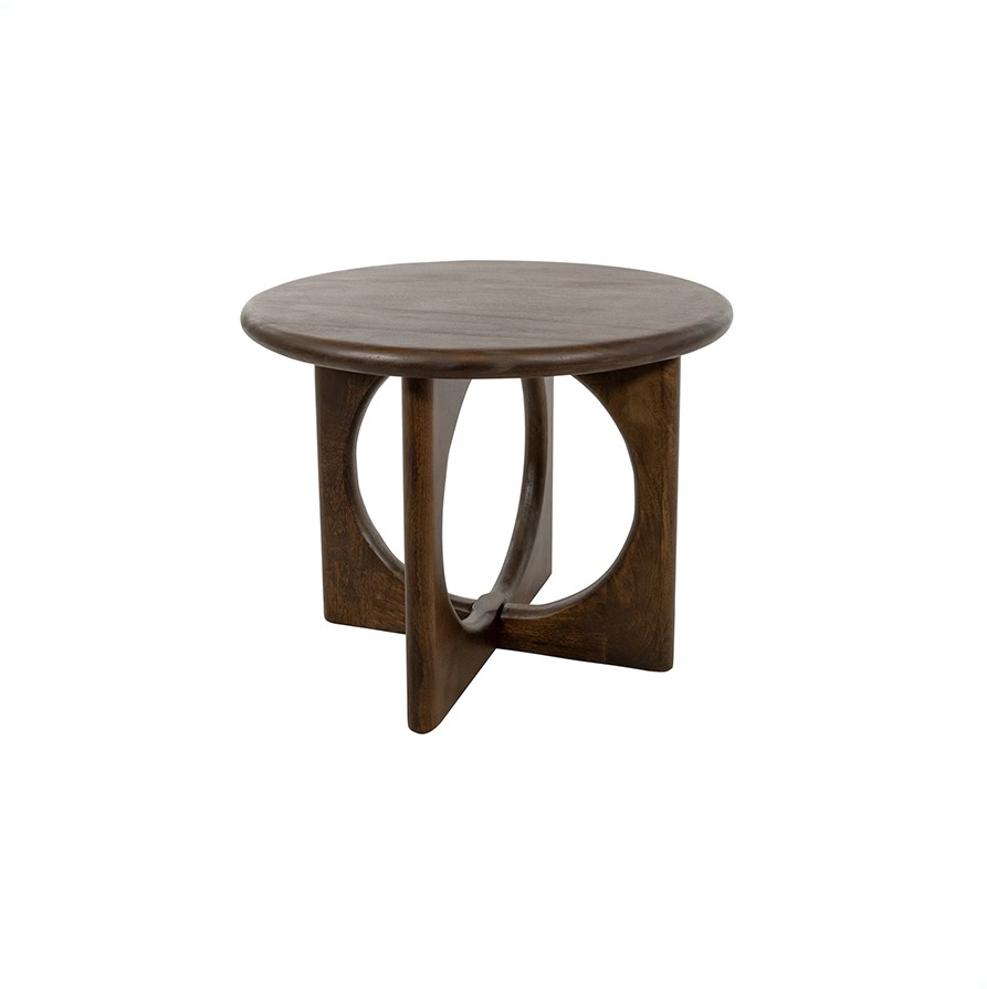 Couchtisch Ø60, H46, Mango Brown Walnut, Zodiac Collection auf weißem Hintergrund - MySons