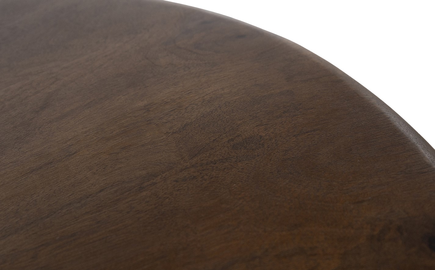 Detail der braunen Walnuss-Tischplatte des Couchtisch Ø60, H46, Mango Brown Walnut, Zodiac Collection - MySons