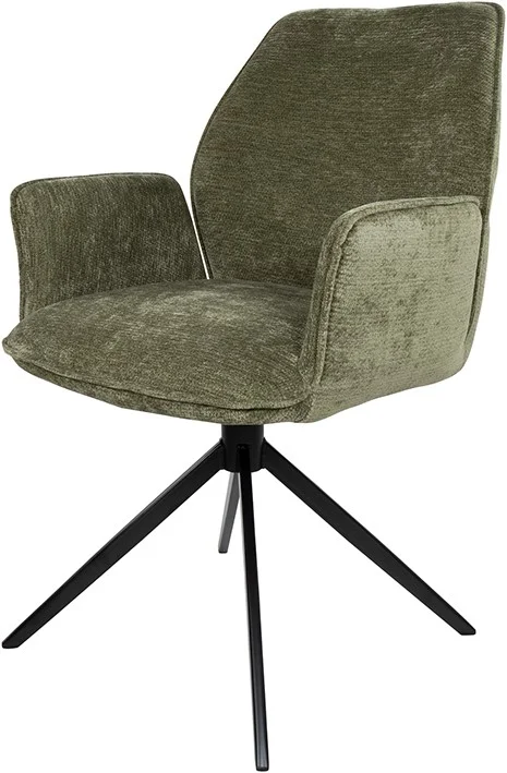 Riva swivel dining armchair, Vibe Moss 38 (Vibe stof; metalen onderstel) - My Sons