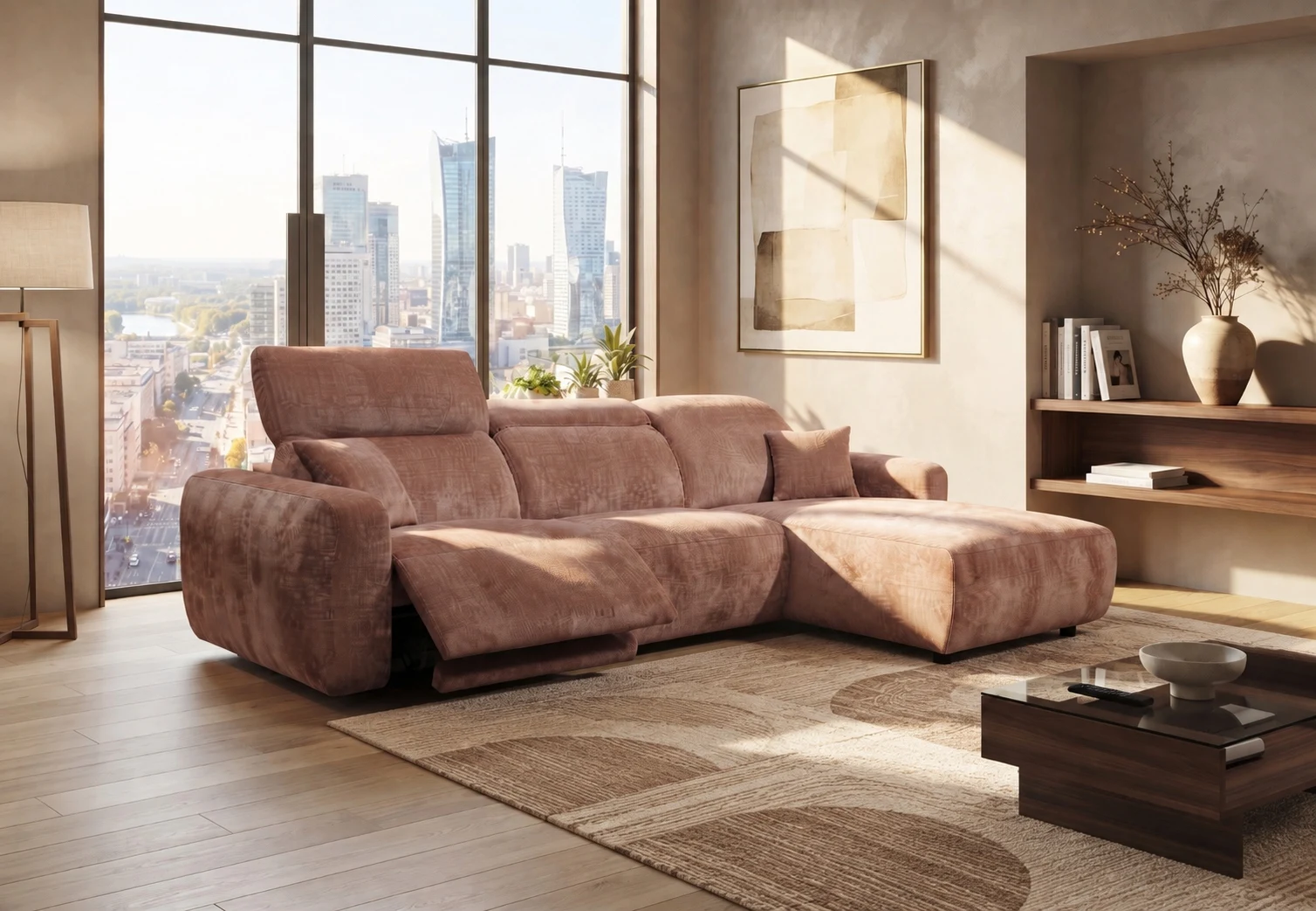 Ecksofa Massimo (Stoff, Anthrazit) - Primavera