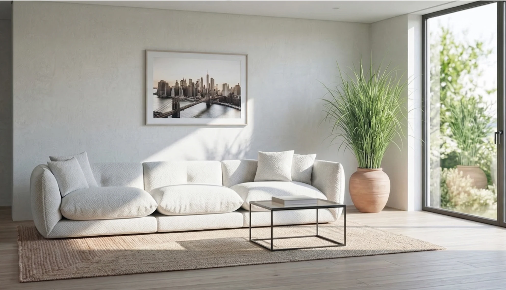 Corner sofa Orbis (Fabric, Cream) - Primavera
