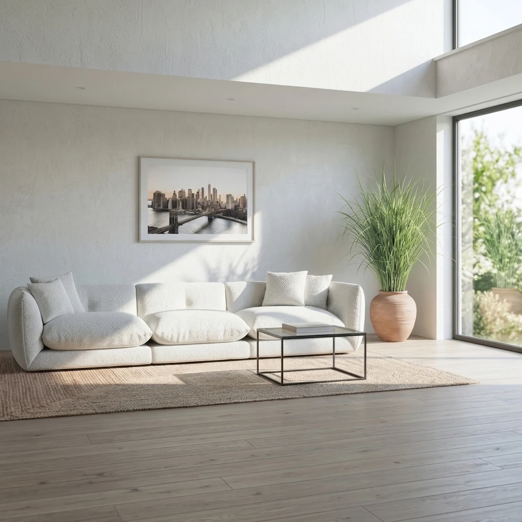 Corner sofa Orbis (Fabric, Cream) - Primavera