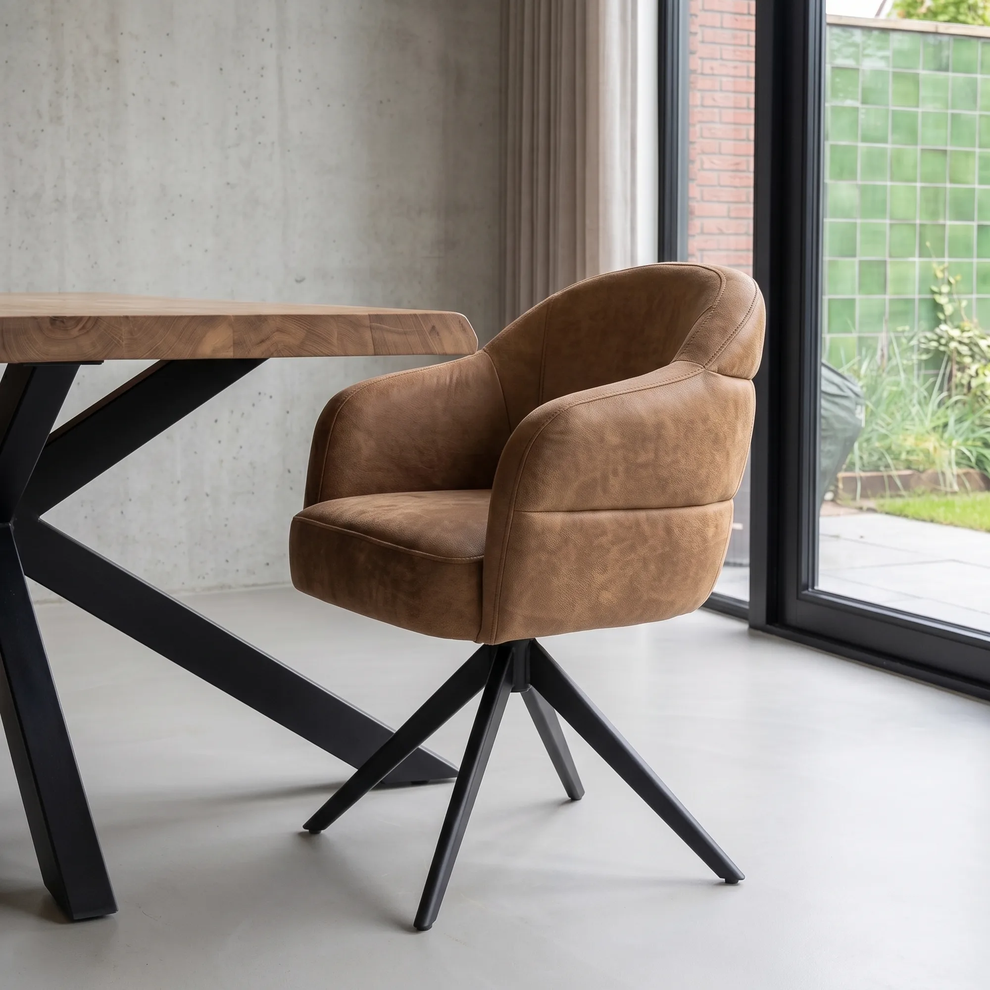 Draaibare eetkamerstoel Bella | Bull Cognac - Starfurn