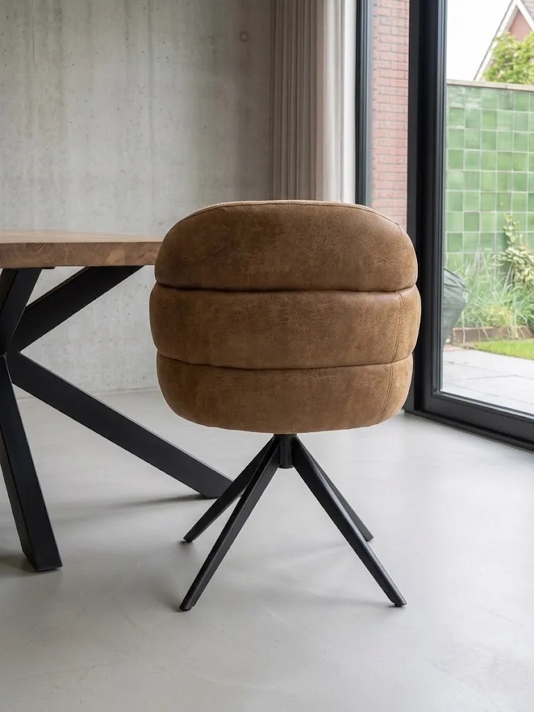 Drehbarer Esszimmerstuhl Bella Bull Cognac - Starfurn