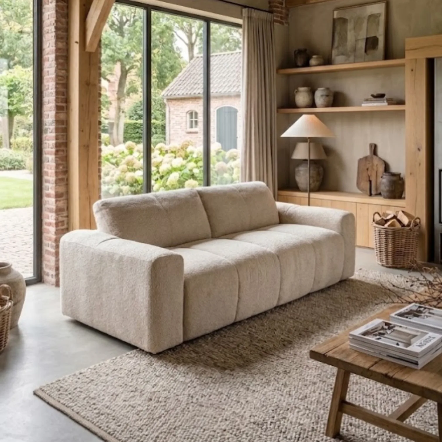Slaapbank Matt - Beige  212 cm - Mokana Furniture