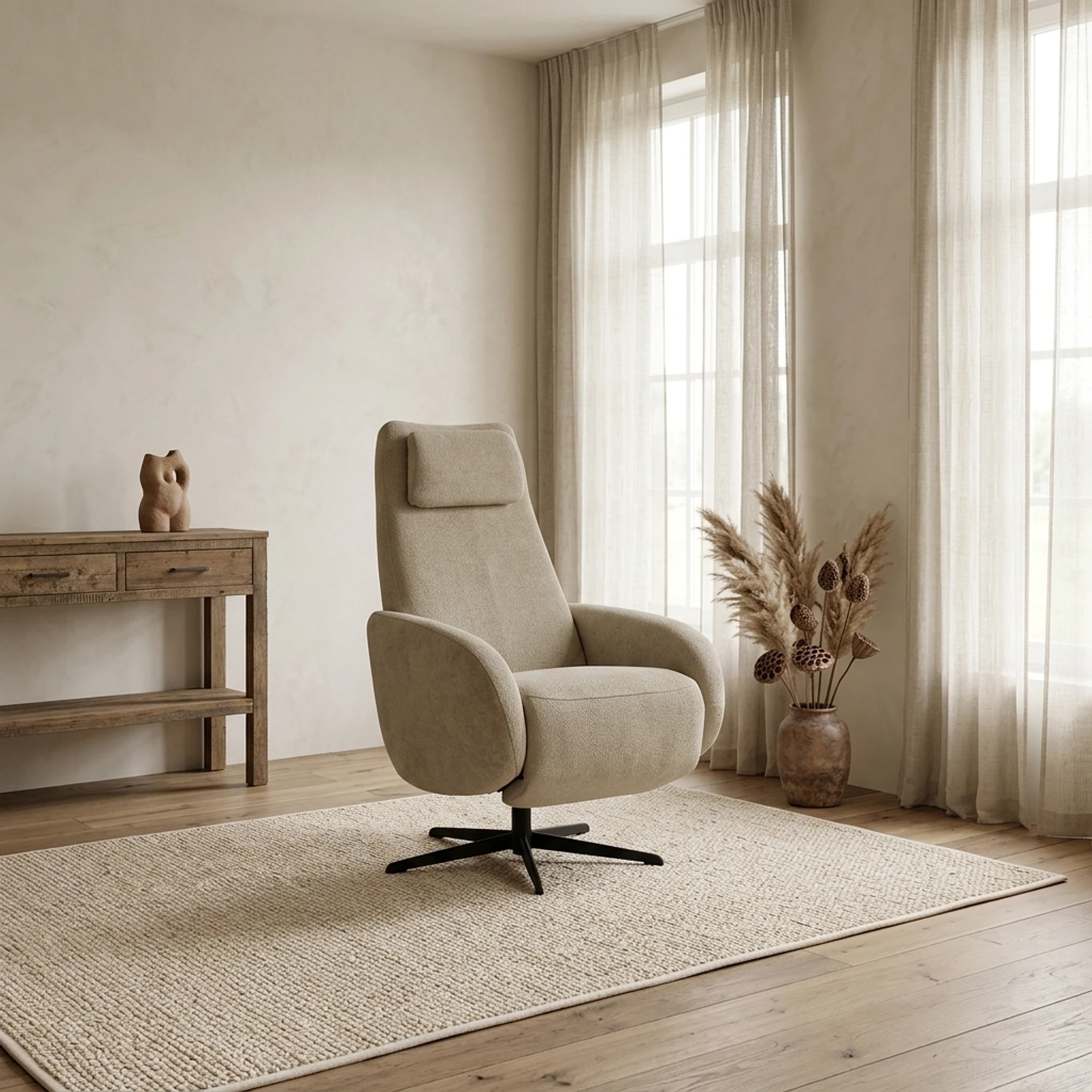 Recliner Chair Tosca | in stock (Stof (Stella)) - Wildeboer & van der Weide