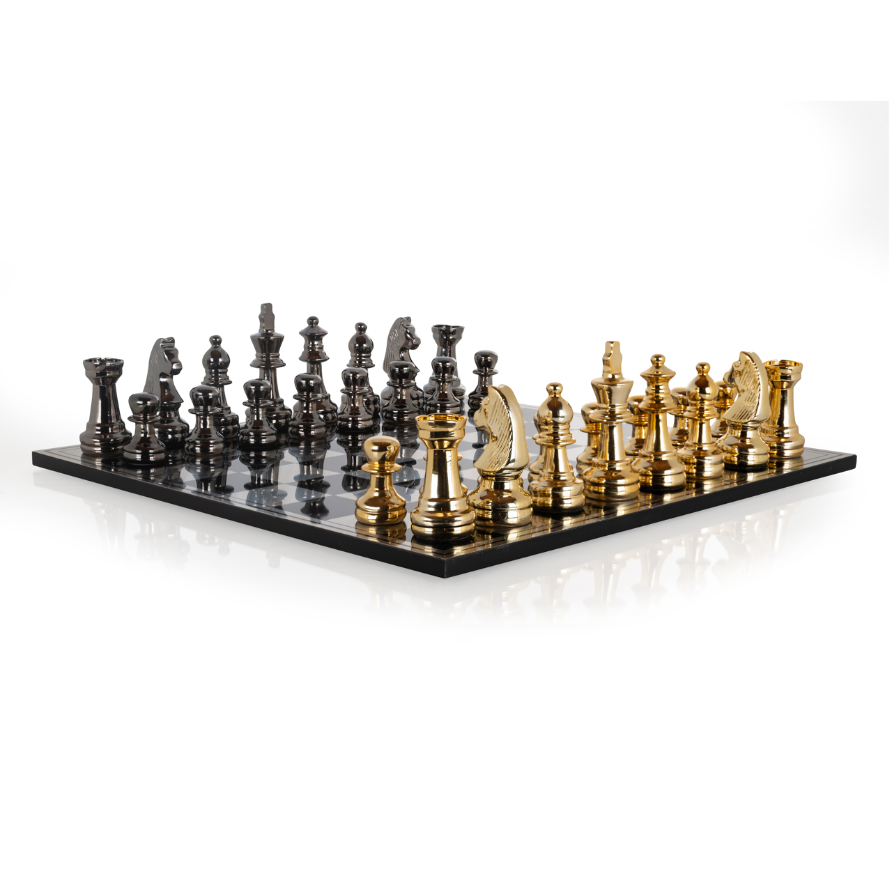 Dekoratives Spiel Saray black/gold chessboard - Richmond Interiors